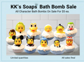 Make bath time fun with KK’s Soaps Character Bath Bombs!